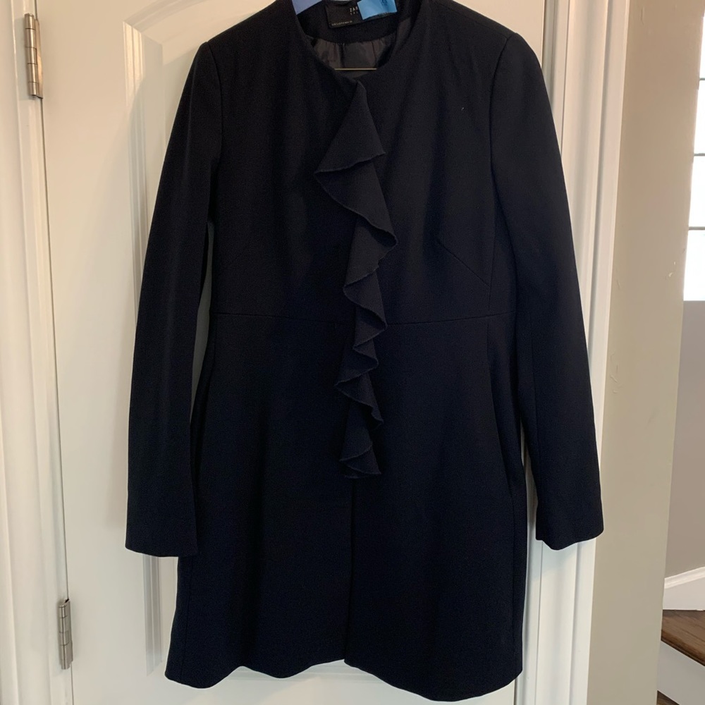 ZARA COAT CLASSY AND GORGEOUS Navy - Picture 1 of 7